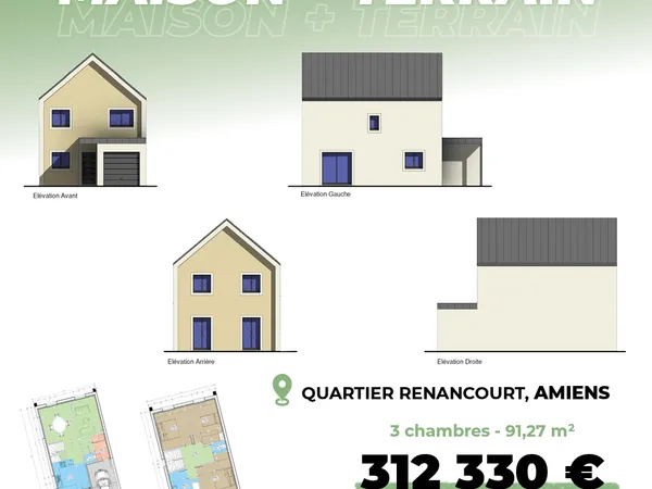 Terrain + maison 85 m²