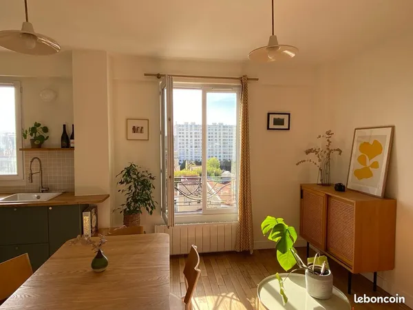 Location T2 meublé 36m² (+ cagibi 1,2m²) Montreuil plein Sud et calme