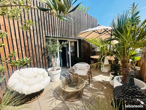 T3 meublé tout équipé type Airbnb - Ambiance Bali chic - Grande terrasse & garage