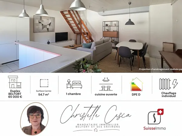 BELFORT - DUPLEX 54,70 m² - 1 CHAMBRE