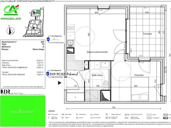 Appartement 2 pièces 40 m²