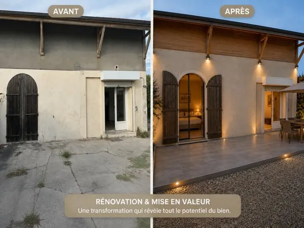Maison d'environ 65 m2 avec mezzanine à rénover Plein centre-ville d'Arès