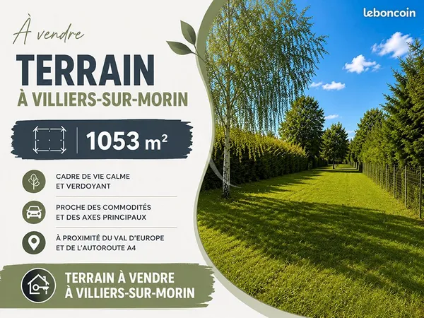 Terrain 1053 m² VILLIERS SUR MORIN
