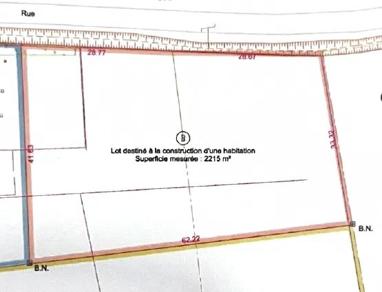 Terrain en individuel 2215 m²