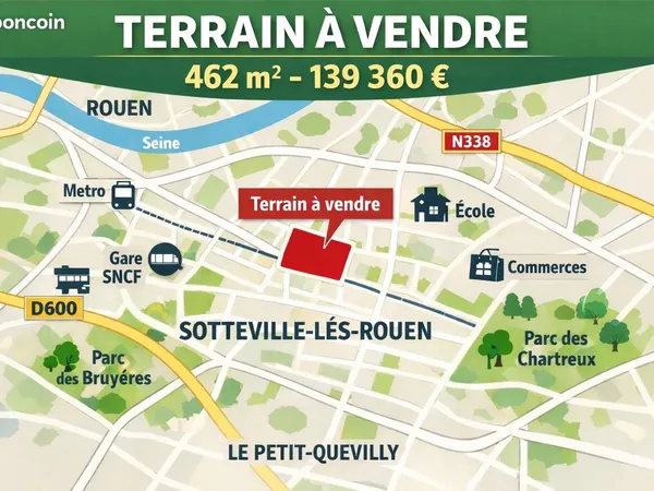 Terrain 462 m² Sotteville-lès-Rouen