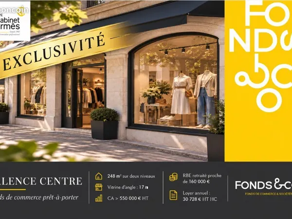 Fonds de commerce prêt-à-porter 248 m²