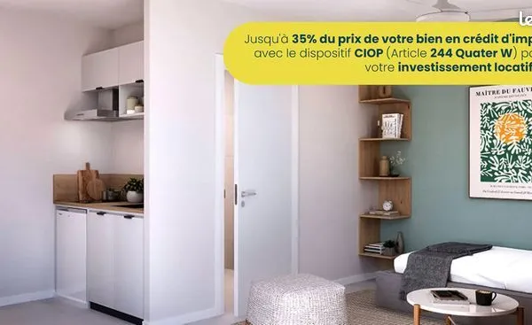 Appartement - 2 pièces - Tampon résidence étudiante à deux pas du lycée Roland Garros