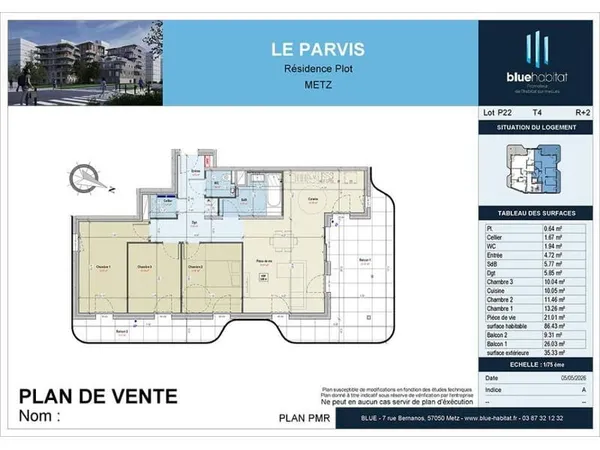Appartement 4 pièces 86 m²