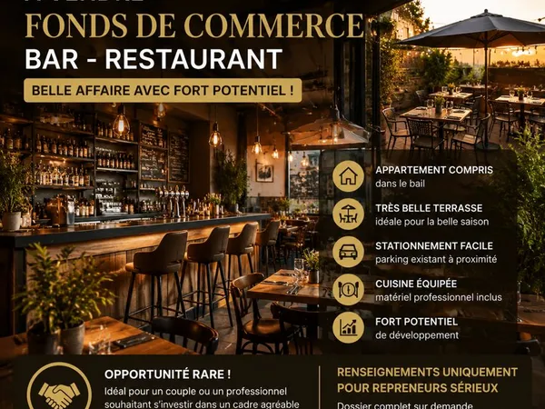 Fond de commerce bar restaurant