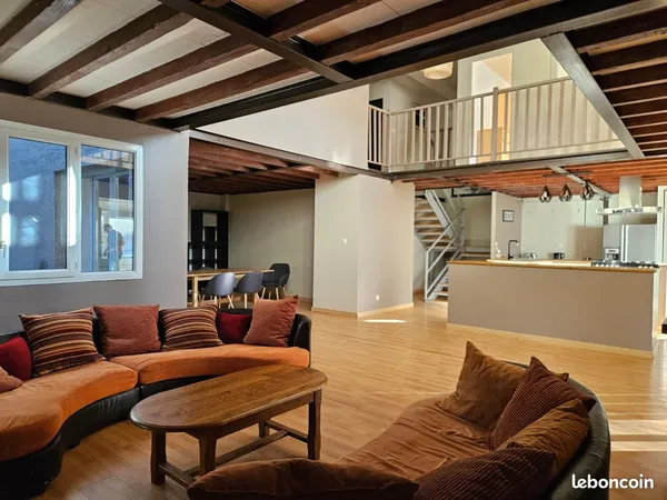 LOFT meublé 220m2, 4 chbs (colocation possible)