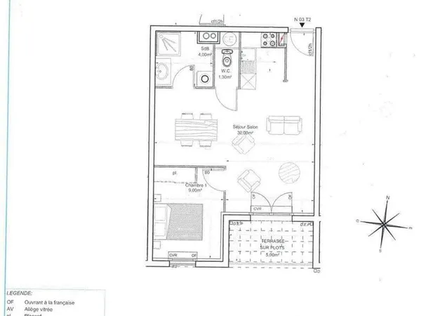 Appartement 3 pièces 43 m²