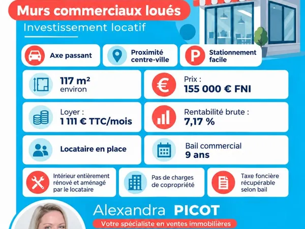 Local commercial 4 pièces 117 m²