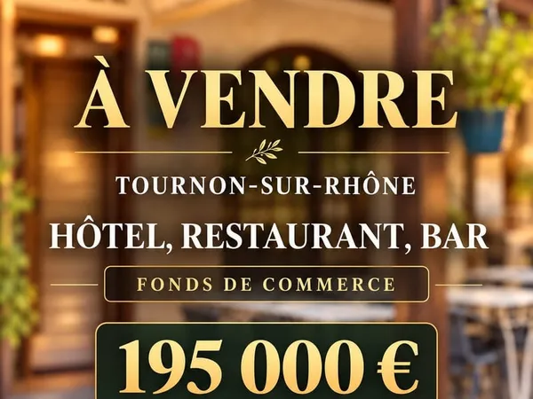 FONDS DE COMMERCE HÔTEL RESTAURANT BAR À VENDRE - TOURNON-SU