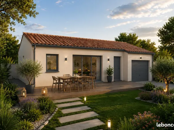 Maison neuve 70 m² avec garage 15 m² avec terrain