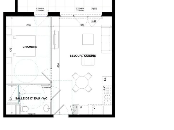 Appartement 2 pièces 41 m²