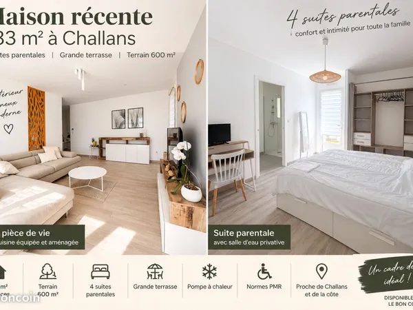 Maison récente 5 pièces de 137 m² à challans