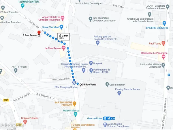 Emplacement de parking au pied de la gare SNCF Rouen