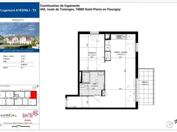 Appartement 2 pièces 51 m²