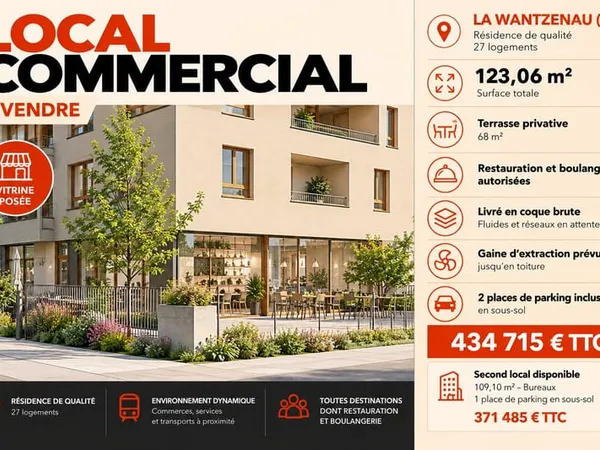 La Wantzenau (67) - Local de 126 m2 pour boulangerie ou rest