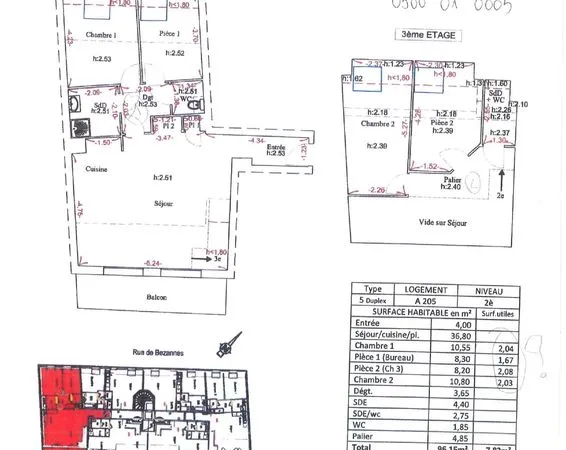 T5 en duplex avec balcon dans résidence récente - secteur avenue d'Epernay