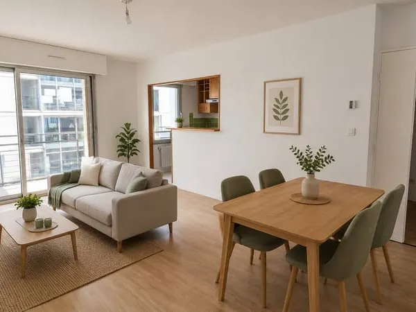 EXCLUSIVITE - CITE DES CONGRES - TYPE 3 TRAVERSANT AVEC BALCON - 2 CHAMBRES