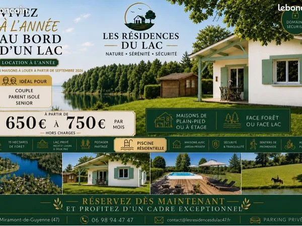 Location maison dans residence calme en pleine nature