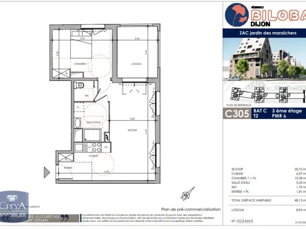 Appartement 2 pièces 48 m²