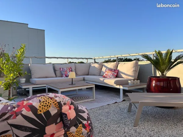 3 pièces 70m2 toit terrasse + 2 balcons emplacement premium