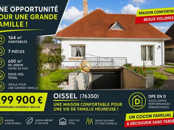 Grande maison avec sous-sol en centre ville