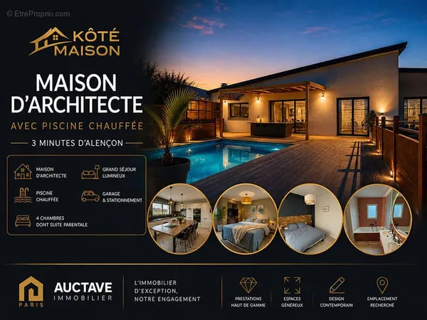 Pavillon de tres bon standing de plain-pied avec piscine a vendre 3 minutes d'alencon