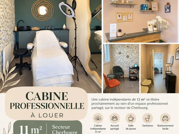 ✨ CABINE PROFESSIONNELLE 11 m² À LOUER - SECTEUR CHERBOURG ✨