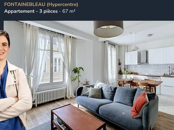 Fontainebleau hypercentre, 67 m², 2 chambres, pompe à chaleur et climatisation, cave