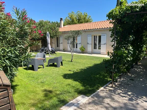 Maison plain-pied 130 m² + garage, 4 ch, jardin — Caumont