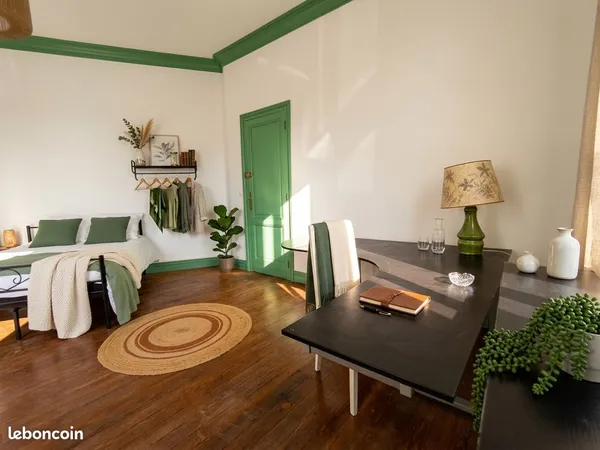 Grande chambre et salle d'eau privative rénovées dans grande coloc Bordeaux barrière de Bègles