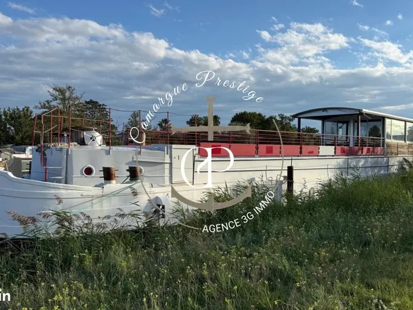 Vente | Bateau péniche d'habitation | Aigues-Mortes | autonome | Vaste terrasse et loggia