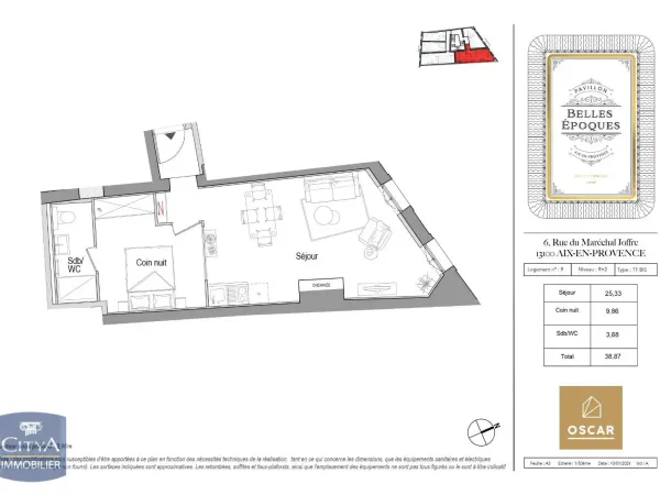 Appartement 1 pièce 39 m²