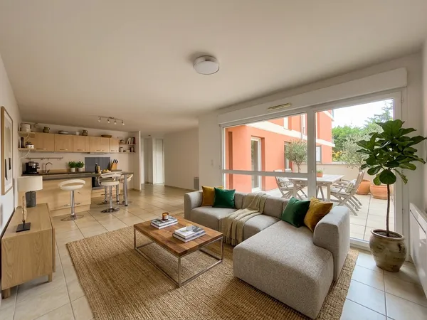 Appartement T3 en rez de jardin avec grande terrasse