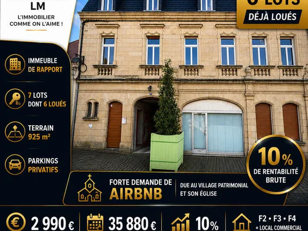 Immeuble de rapports - 7 lots dont 6 loués - Rentabilité brute 10%