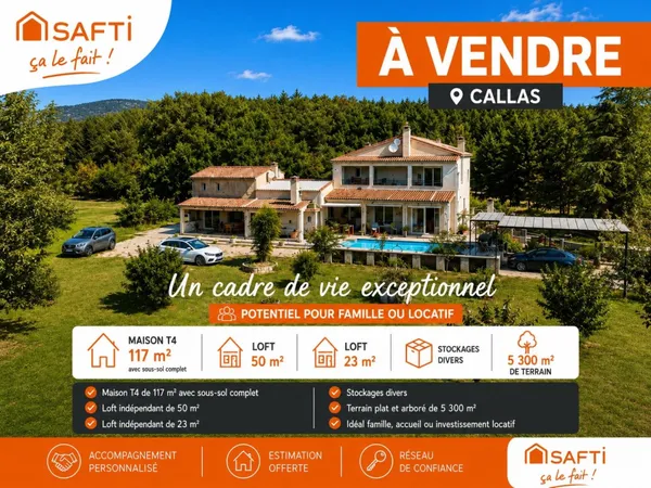 Maison T4+2 Lofts +Sous sol -Grand Terrain