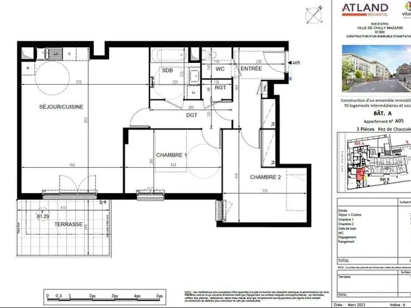 Appartement 3 pièces 79 m²