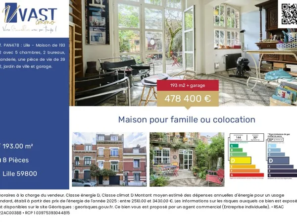 Vends maison 193m²