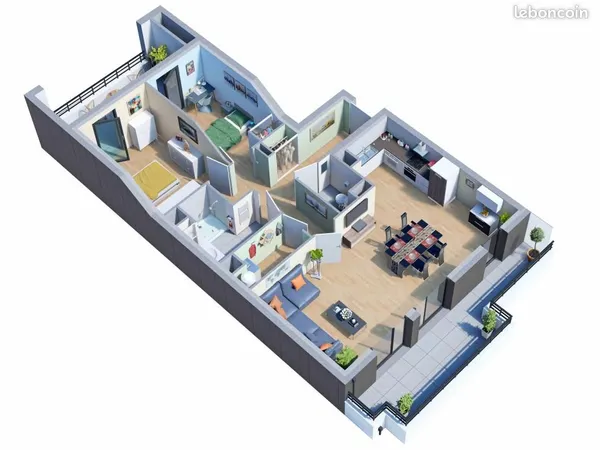 Appartement 3 pièces 79 m²