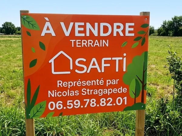 Terrain constructible borné env 700m2