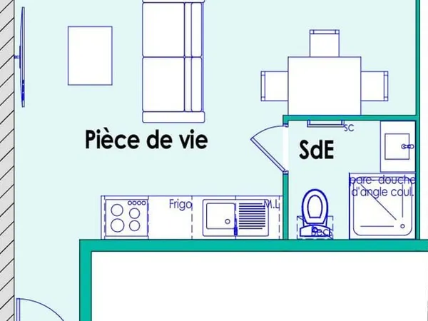 Appartement 2 pièces 21 m²
