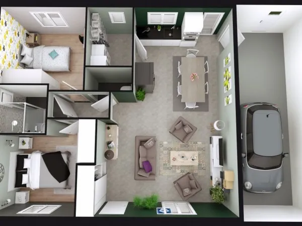 Maison 2 pièces 65 m²