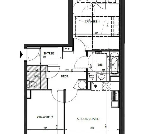 Appartement 3 pièces 62 m²