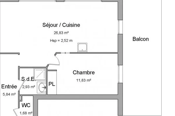 Appartement 2 pièces 48 m²