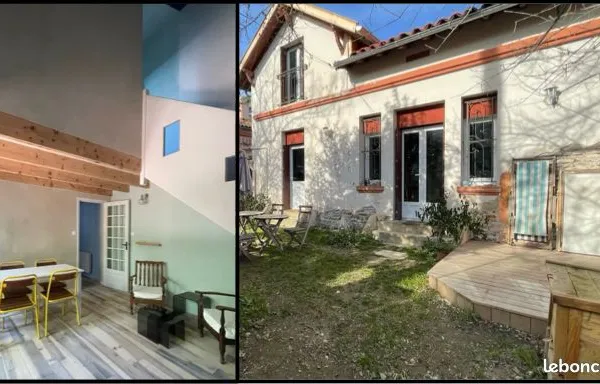 Maison avec jardin privatif en location meublée - T2 53m2 - Toulouse Quartier Busca Saint-Michel Sai