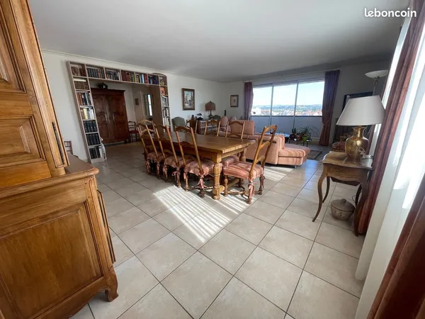 Roanne hyper centre - dernier etage - appartement 127m² - vue panoramique 180° - cave - 2 parkings