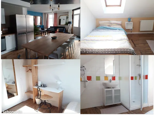 Chambre avec salle de bain et WC privés